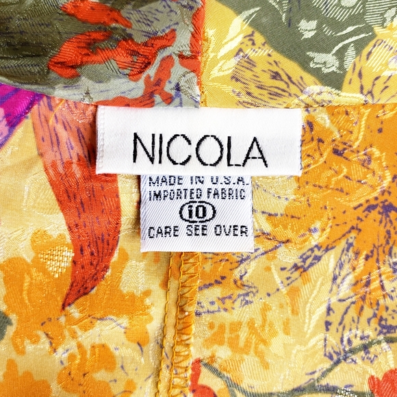 Vintage 80s Nicola Floral Print Blouse Top Size 10 - Picture 5 of 6